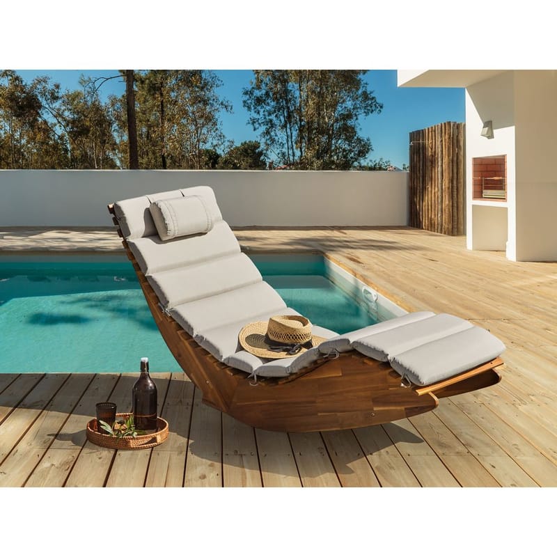 Solstol Brescia Premium - Lyst tre, taupe - Hagemøbler - Stoler & Lenestoler - Solstoler