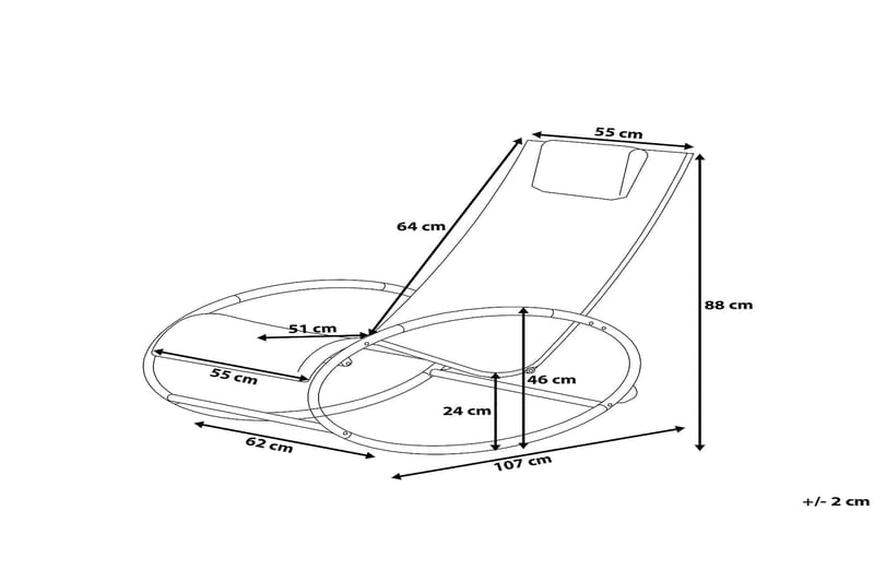 Campo Solstol 62 cm - Grå - Hagemøbler - Stoler & Lenestoler - Solstoler