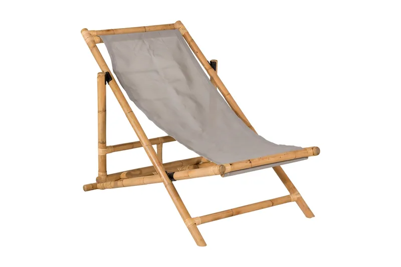 Cane Loungestol med Pute - Tre/natur - Hagemøbler - Stoler & Lenestoler - Solstoler