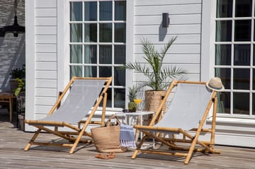 Cane Loungestol med Pute - Tre/natur - Hagemøbler - Stoler & Lenestoler - Solstoler