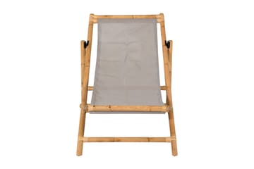 Cane Loungestol med Pute - Tre/natur - Hagemøbler - Stoler & Lenestoler - Solstoler