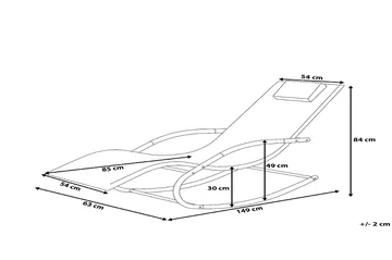 Carano Solstol 149 cm - Blå - Hagemøbler - Stoler & Lenestoler - Gyngestol utendørs