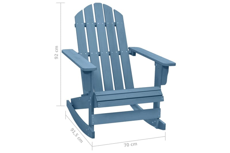 Adirondack gyngestol for hage heltre gran blå - Blå - Hagemøbler - Stoler & Lenestoler - Solstoler - Dekkstol