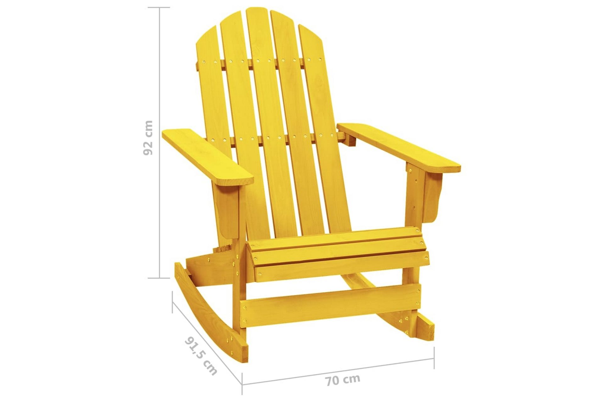 Adirondack gyngestol for hage heltre gran gul - Gul - Hagemøbler - Stoler & Lenestoler - Solstoler - Dekkstol