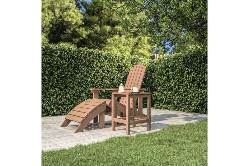 Adirondack hagebord brun 38x38x46 cm HDPE - Brun - Hagemøbler - Stoler & Lenestoler - Solstoler - Dekkstol