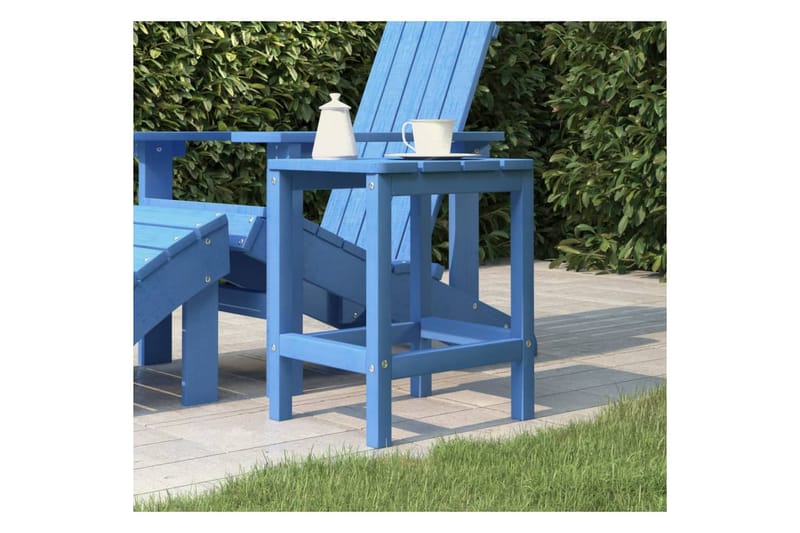 Adirondack hagebord havblå 38x38x46 cm HDPE - Blå - Hagemøbler - Stoler & Lenestoler - Solstoler - Dekkstol