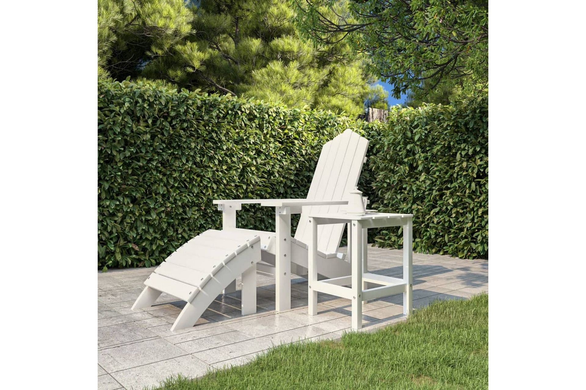 Adirondack hagebord hvit 38x38x46 cm HDPE - Hvit - Hagemøbler - Stoler & Lenestoler - Solstoler - Dekkstol