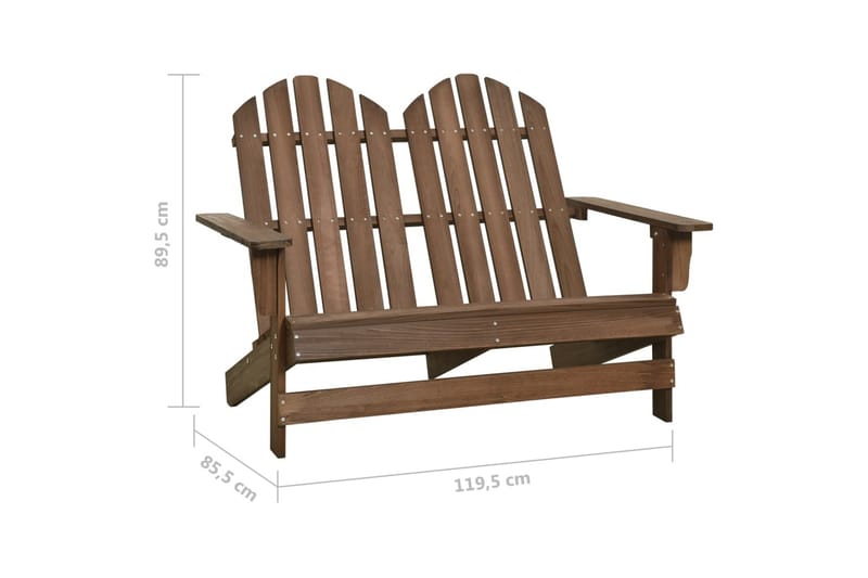 Adirondack hagestol 2-seters heltre gran brun - Brun - Hagemøbler - Stoler & Lenestoler - Solstoler - Dekkstol