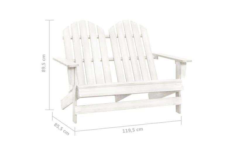 Adirondack hagestol 2-seters heltre gran hvit - Hvit - Hagemøbler - Stoler & Lenestoler - Solstoler - Dekkstol