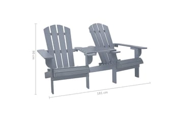 Adirondack hagestol heltre gran grå - Hagemøbler - Stoler & Lenestoler - Solstoler - Dekkstol
