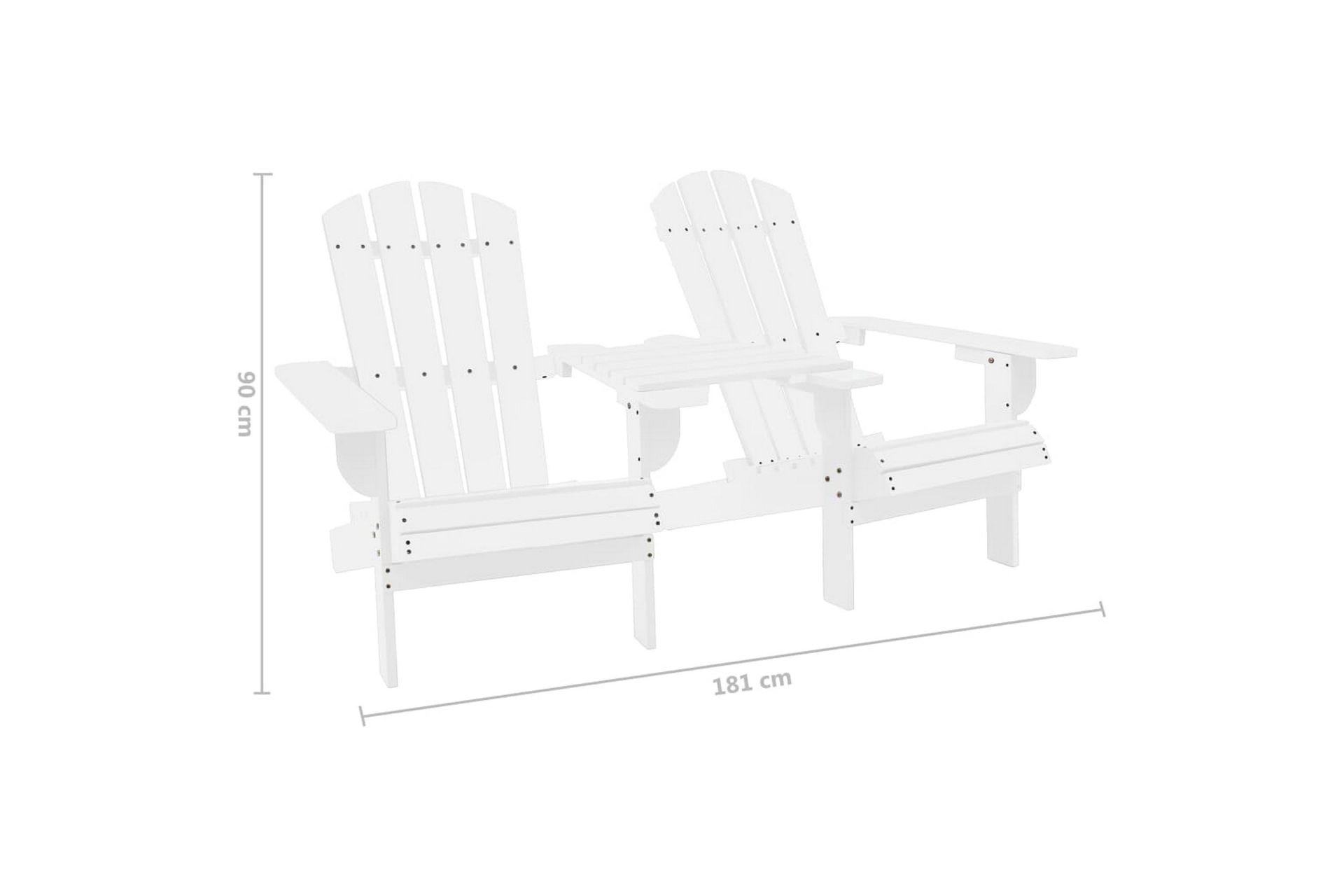 Adirondack hagestol heltre gran hvit - Hagemøbler - Stoler & Lenestoler - Solstoler - Dekkstol