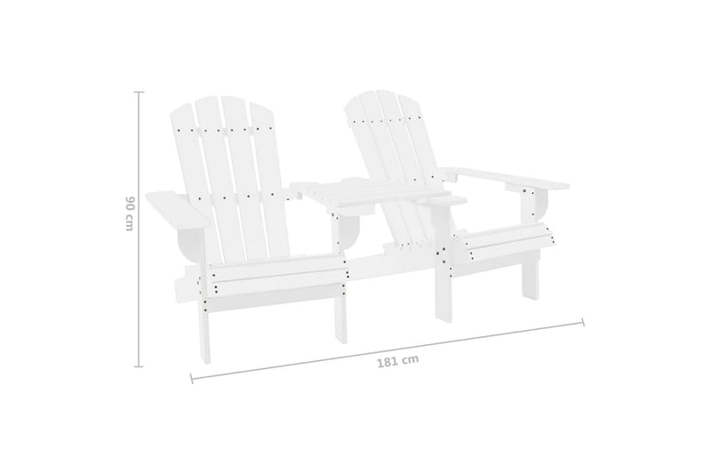 Adirondack hagestol heltre gran hvit - Dekkstol