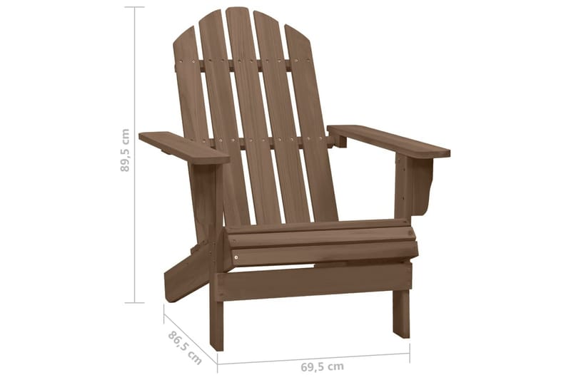 Adirondack hagestol med bord heltre gran brun - Brun - Hagemøbler - Stoler & Lenestoler - Solstoler - Dekkstol