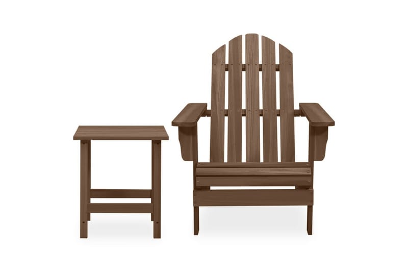 Adirondack hagestol med bord heltre gran brun - Brun - Hagemøbler - Stoler & Lenestoler - Solstoler - Dekkstol