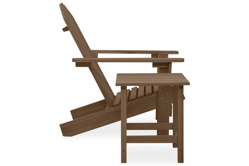 Adirondack hagestol med bord heltre gran brun - Brun - Hagemøbler - Stoler & Lenestoler - Solstoler - Dekkstol