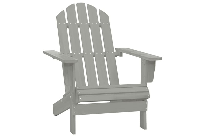 Adirondack hagestol med bord heltre gran grå - Grå - Hagemøbler - Stoler & Lenestoler - Solstoler - Dekkstol