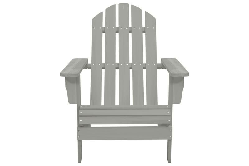 Adirondack hagestol med bord heltre gran grå - Grå - Hagemøbler - Stoler & Lenestoler - Solstoler - Dekkstol