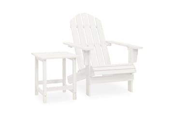 Adirondack hagestol med bord heltre gran hvit - Hvit - Hagemøbler - Stoler & Lenestoler - Solstoler - Dekkstol