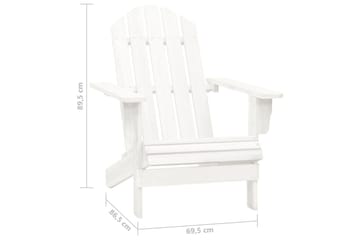 Adirondack hagestol med bord heltre gran hvit - Hvit - Hagemøbler - Stoler & Lenestoler - Solstoler - Dekkstol