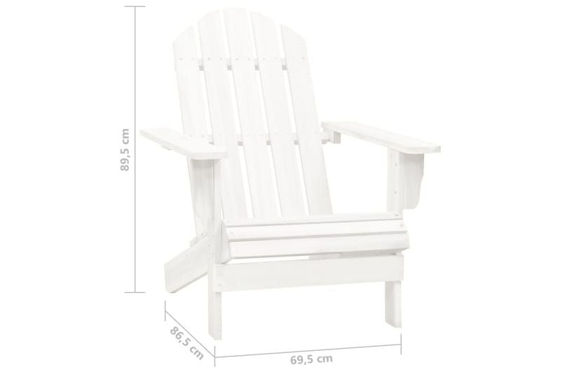 Adirondack hagestol med bord heltre gran hvit - Hvit - Hagemøbler - Stoler & Lenestoler - Solstoler - Dekkstol