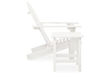 Adirondack hagestol med bord heltre gran hvit - Hvit - Hagemøbler - Stoler & Lenestoler - Solstoler - Dekkstol