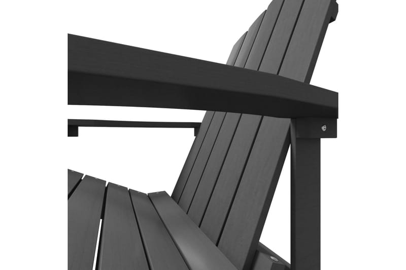 Adirondack hagestol med fotskammel HDPE antrasitt - Antrasittgrå - Hagemøbler - Stoler & Lenestoler - Solstoler - Dekkstol