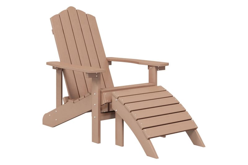 Adirondack hagestol med fotskammel HDPE brun - Brun - Hagemøbler - Stoler & Lenestoler - Solstoler - Dekkstol