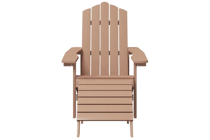 Adirondack hagestol med fotskammel HDPE brun - Brun - Hagemøbler - Stoler & Lenestoler - Solstoler - Dekkstol