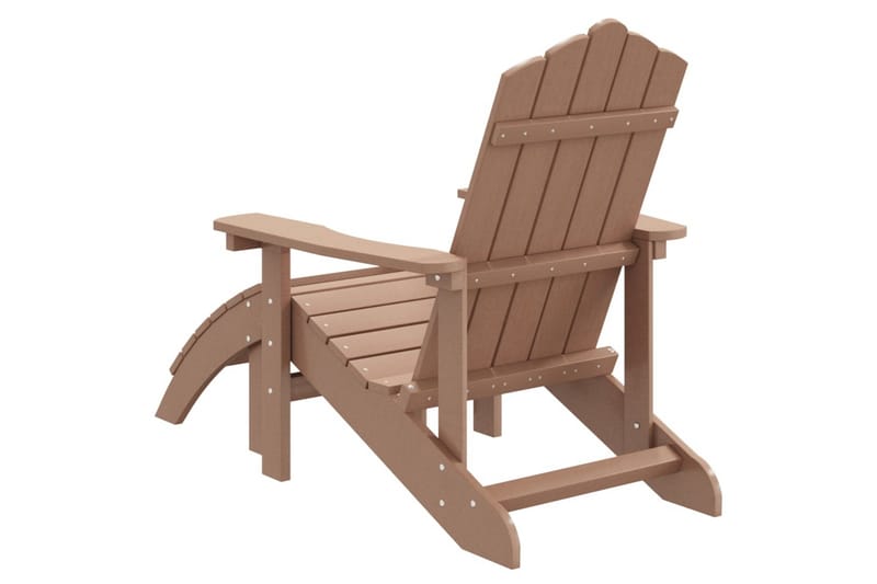 Adirondack hagestol med fotskammel HDPE brun - Brun - Hagemøbler - Stoler & Lenestoler - Solstoler - Dekkstol