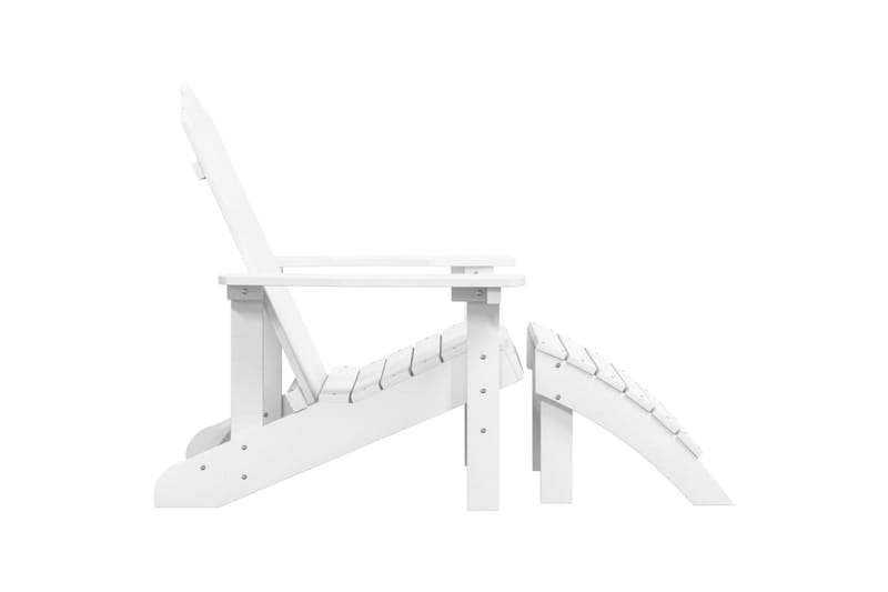 Adirondack hagestol med fotskammel HDPE hvit - Hvit - Hagemøbler - Stoler & Lenestoler - Solstoler - Dekkstol