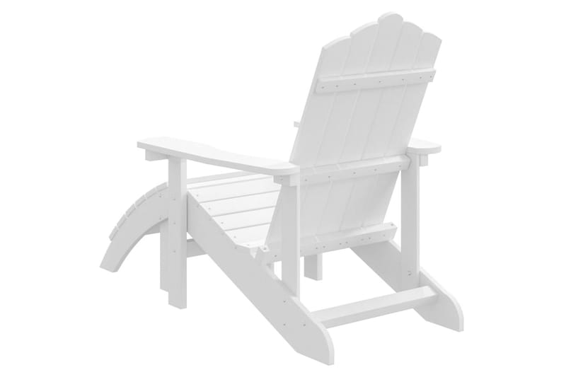 Adirondack hagestol med fotskammel HDPE hvit - Hvit - Hagemøbler - Stoler & Lenestoler - Solstoler - Dekkstol