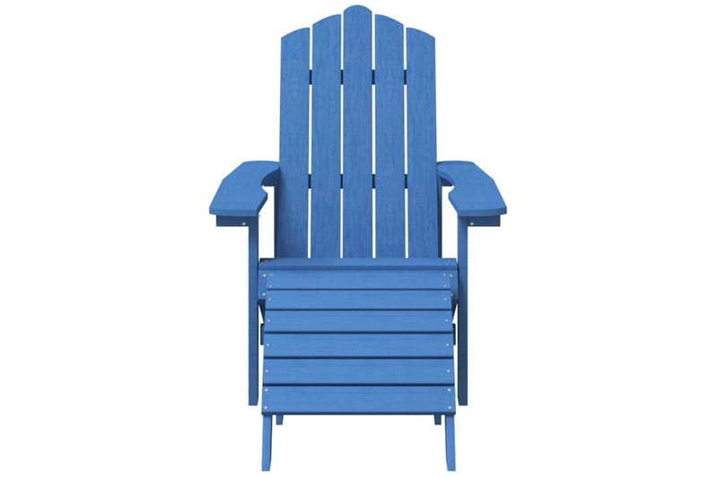 Adirondack hagestol med fotstøtte og bord HDPE havblå - Blå - Hagemøbler - Stoler & Lenestoler - Solstoler - Dekkstol