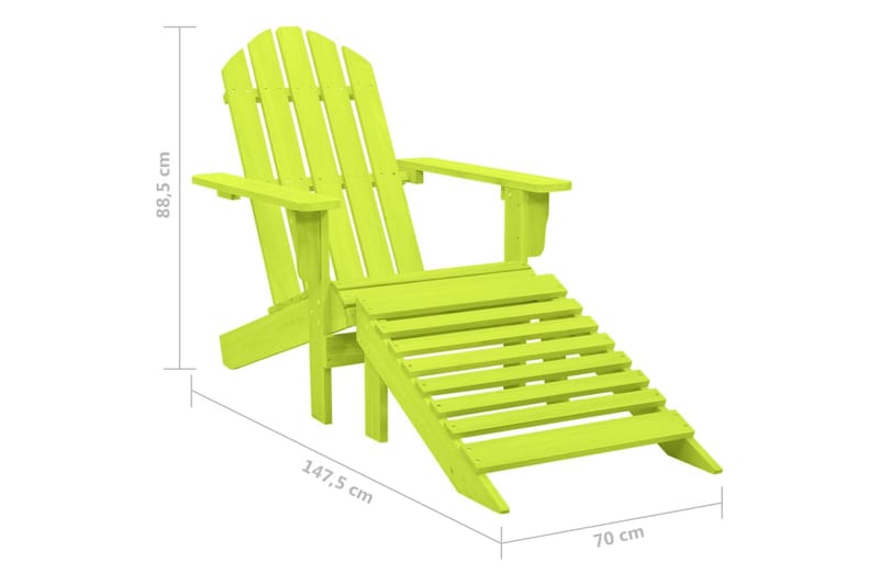 Adirondack hagestol med ottoman heltre gran grønn - grønn - Dekkstol