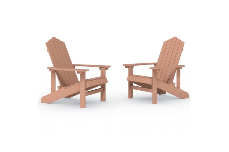 Adirondack hagestoler 2 stk HDPE brun - Brun - Hagemøbler - Stoler & Lenestoler - Solstoler - Dekkstol