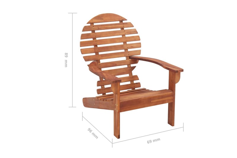Adirondack stol heltre akasie - Brun - Hagemøbler - Stoler & Lenestoler - Solstoler - Dekkstol