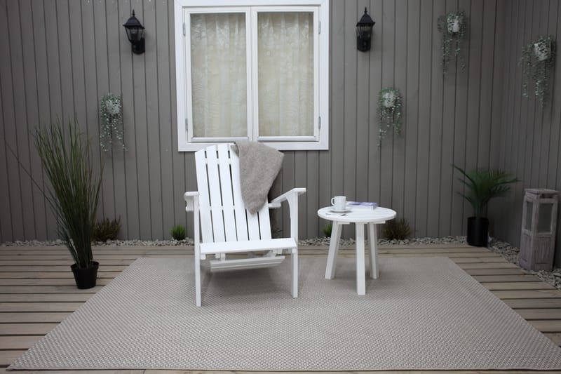 Rolston Dekkstol med Fotskammel - Hvit - Hagemøbler - Stoler & Lenestoler - Solstoler - Dekkstol