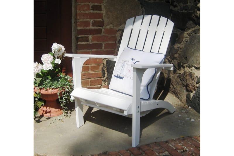 Rolston Dekkstol med Fotskammel - Hvit - Hagemøbler - Stoler & Lenestoler - Solstoler - Dekkstol