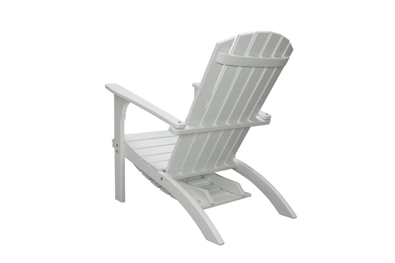 Rolston Dekkstol med Fotskammel - Hvit - Hagemøbler - Stoler & Lenestoler - Solstoler - Dekkstol