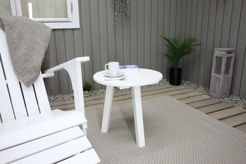 Rolston Dekkstol med Fotskammel - Hvit - Hagemøbler - Stoler & Lenestoler - Solstoler - Dekkstol