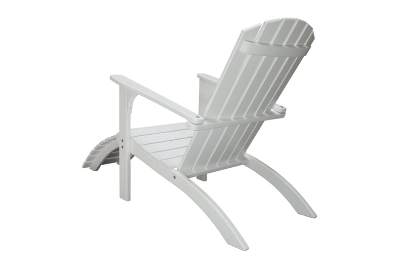 Rolston Dekkstol med Fotskammel - Hvit - Hagemøbler - Stoler & Lenestoler - Solstoler - Dekkstol