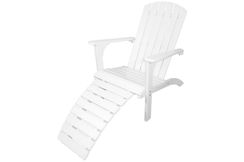 Rolston Dekkstol med Fotskammel - Hvit - Hagemøbler - Stoler & Lenestoler - Solstoler - Dekkstol