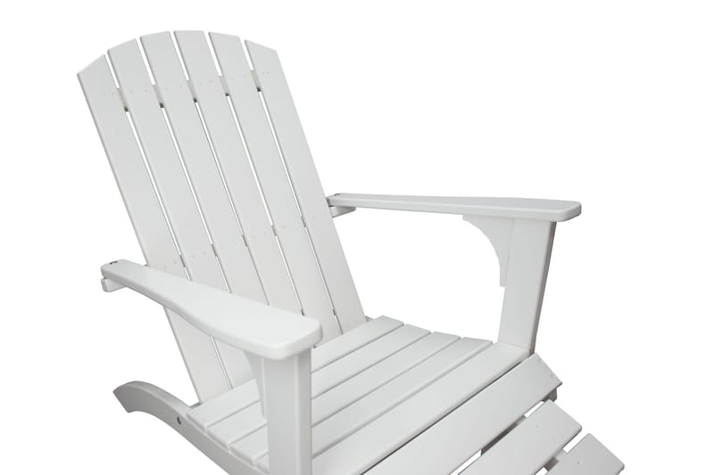 Rolston Dekkstol med Fotskammel - Hvit - Hagemøbler - Stoler & Lenestoler - Solstoler - Dekkstol