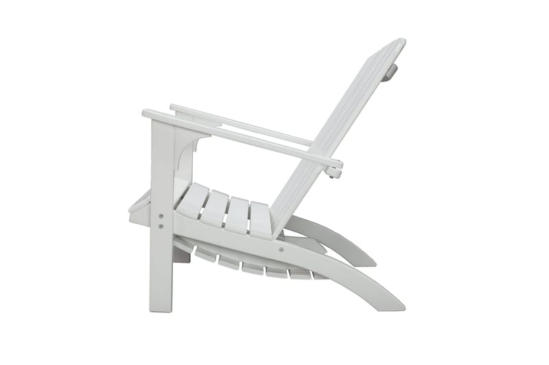 Rolston Dekkstol med Fotskammel - Hvit - Hagemøbler - Stoler & Lenestoler - Solstoler - Dekkstol