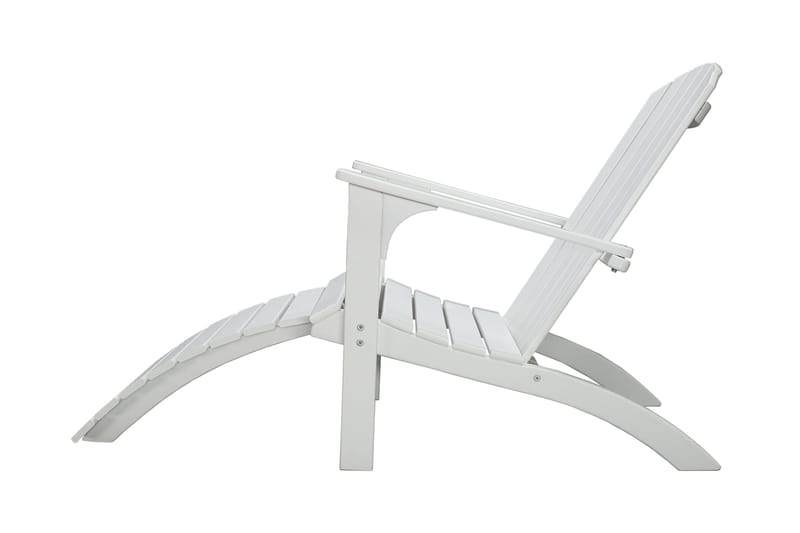 Rolston Dekkstol med Fotskammel - Hvit - Hagemøbler - Stoler & Lenestoler - Solstoler - Dekkstol