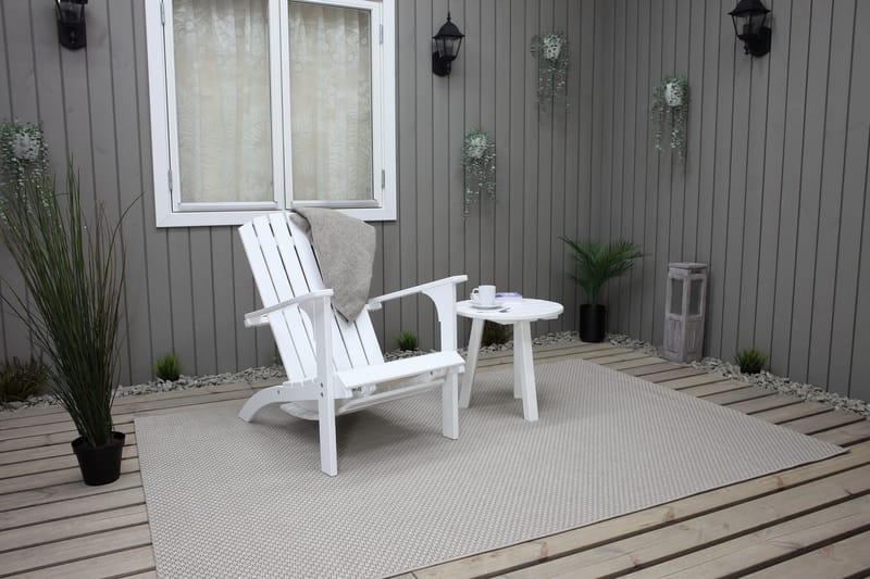 Rolston Dekkstol med Fotskammel - Hvit - Hagemøbler - Stoler & Lenestoler - Solstoler - Dekkstol
