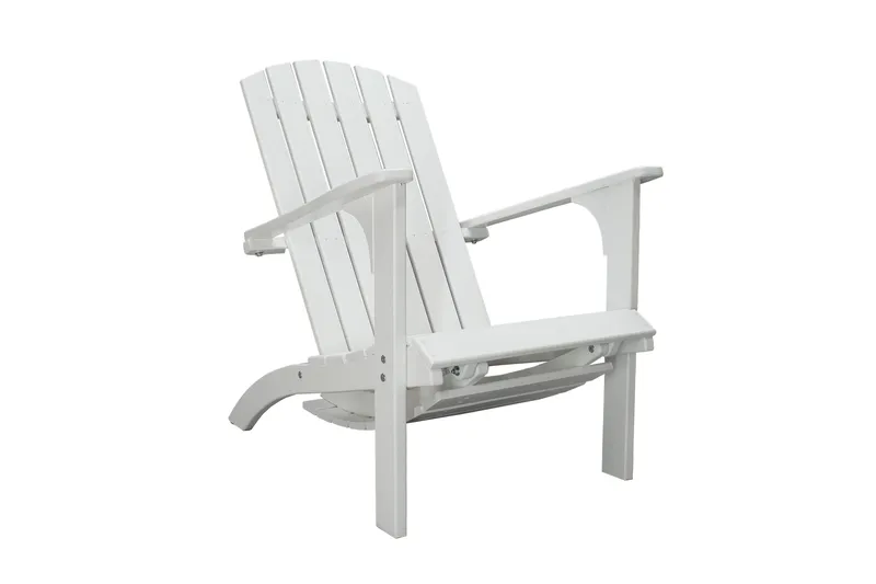 Rolston Dekkstol med Fotskammel - Hvit - Hagemøbler - Stoler & Lenestoler - Solstoler - Dekkstol