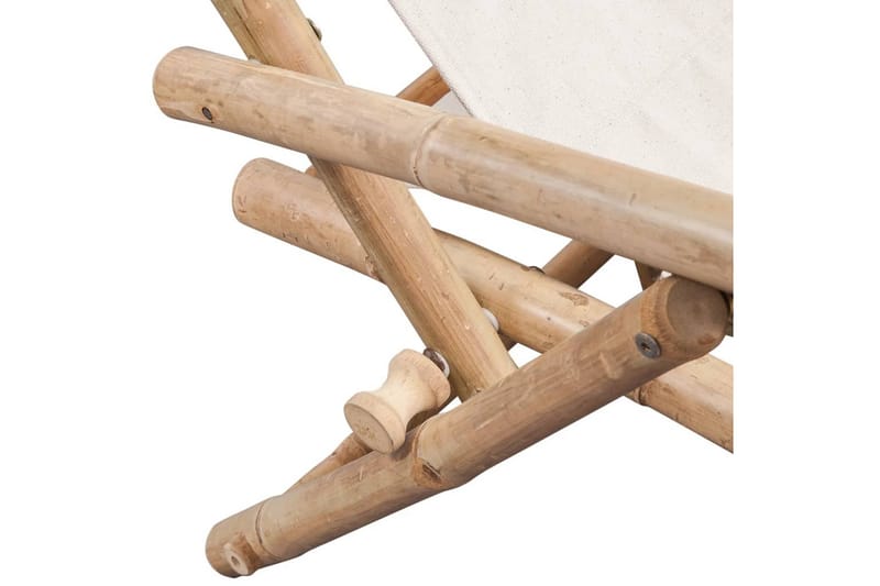 Utendørs fluktstol bambus - Bambus/Hvit - Dekkstol