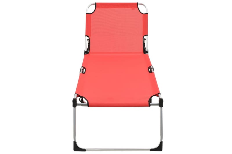 Ekstra høy solseng senior sammenleggbar rød aluminium - Solstoler