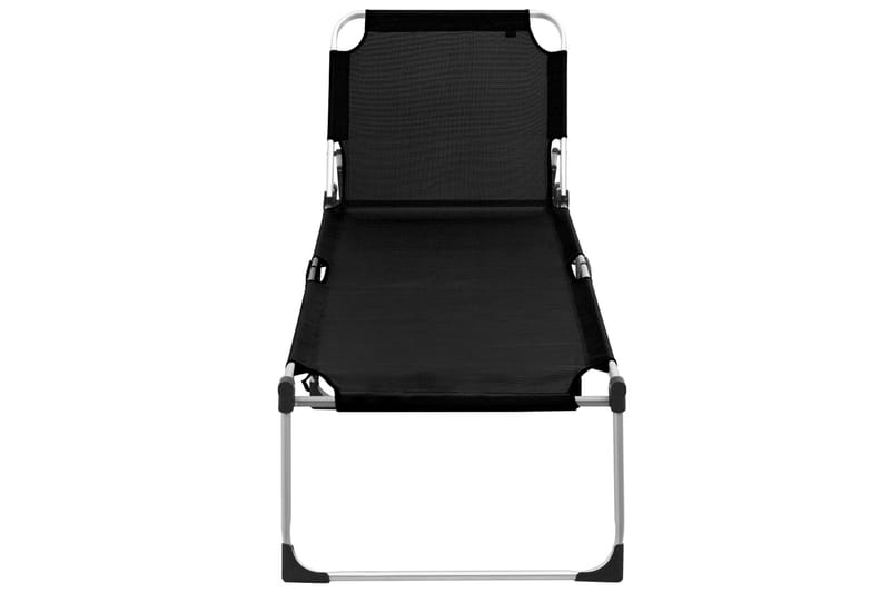 Ekstra høy solseng senior sammenleggbar svart aluminium - Solstoler