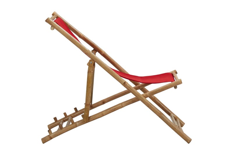 Fluktstol bambus og lerret rød - Rød - Solstoler